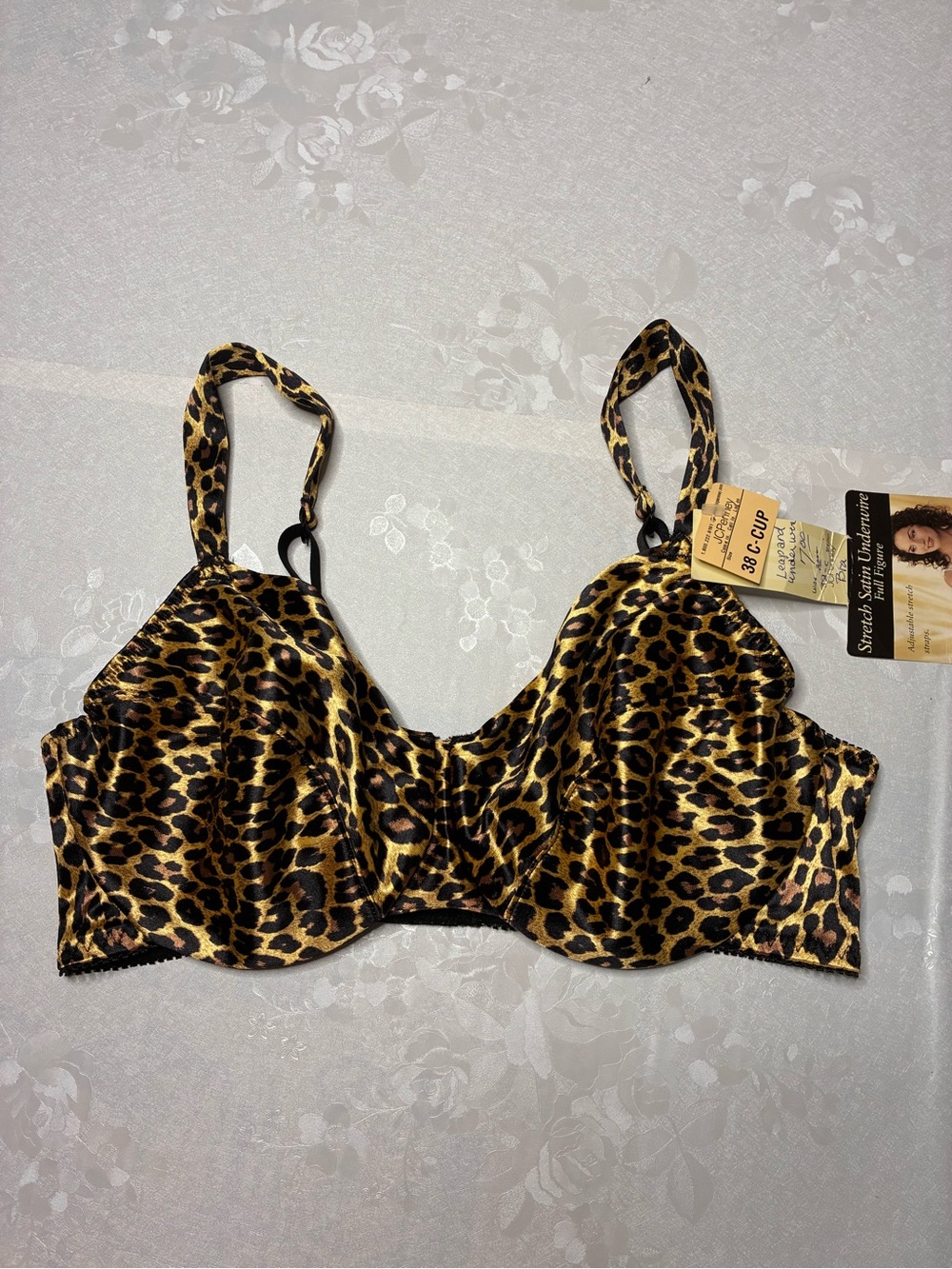 Vintage Delicates NWT Cheetah Leopard Print Underwire Bra 38C